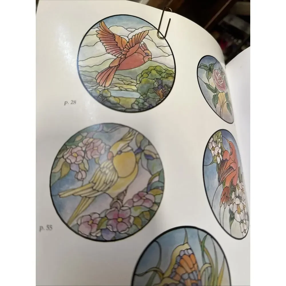 Birds Flowers‎ & Butterflies Stained Glass Pattern Book By Connie Clough Eaton